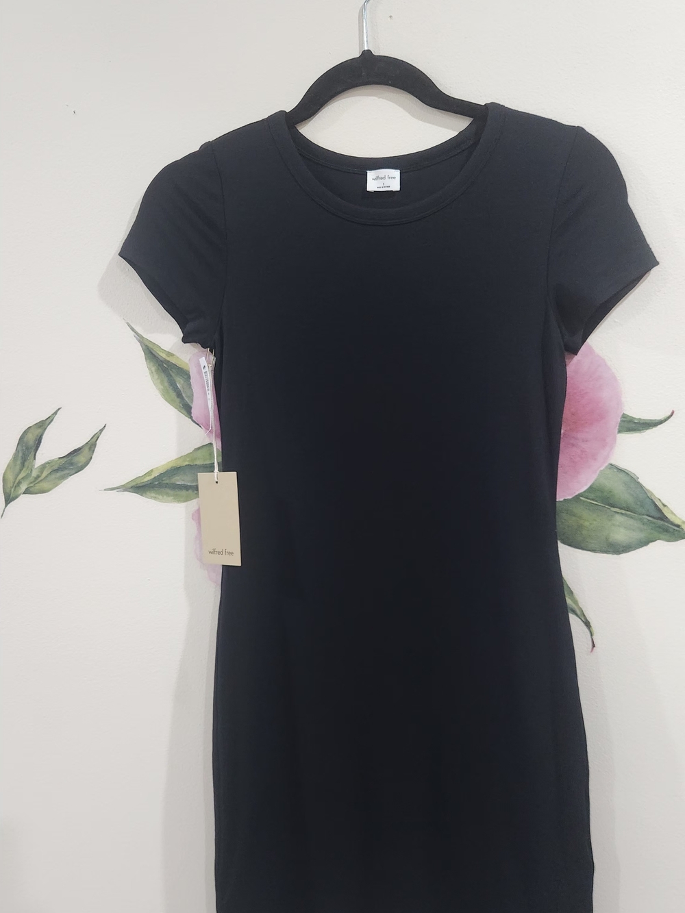 Wilfred Black Crewneck Short-Sleeve Mini Dress
